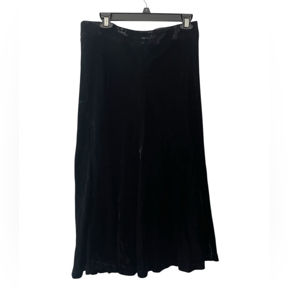 J.Jill Black Velvet Maxi Skirt Petite 10 | Soft A-Line Holiday Party Classic - Picture 1 of 6